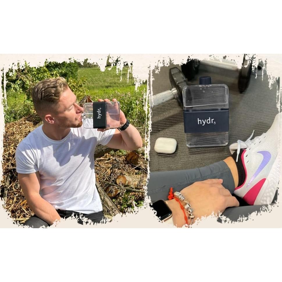 Botella de Agua Plana 425ml hydr Negra Libre de BPA