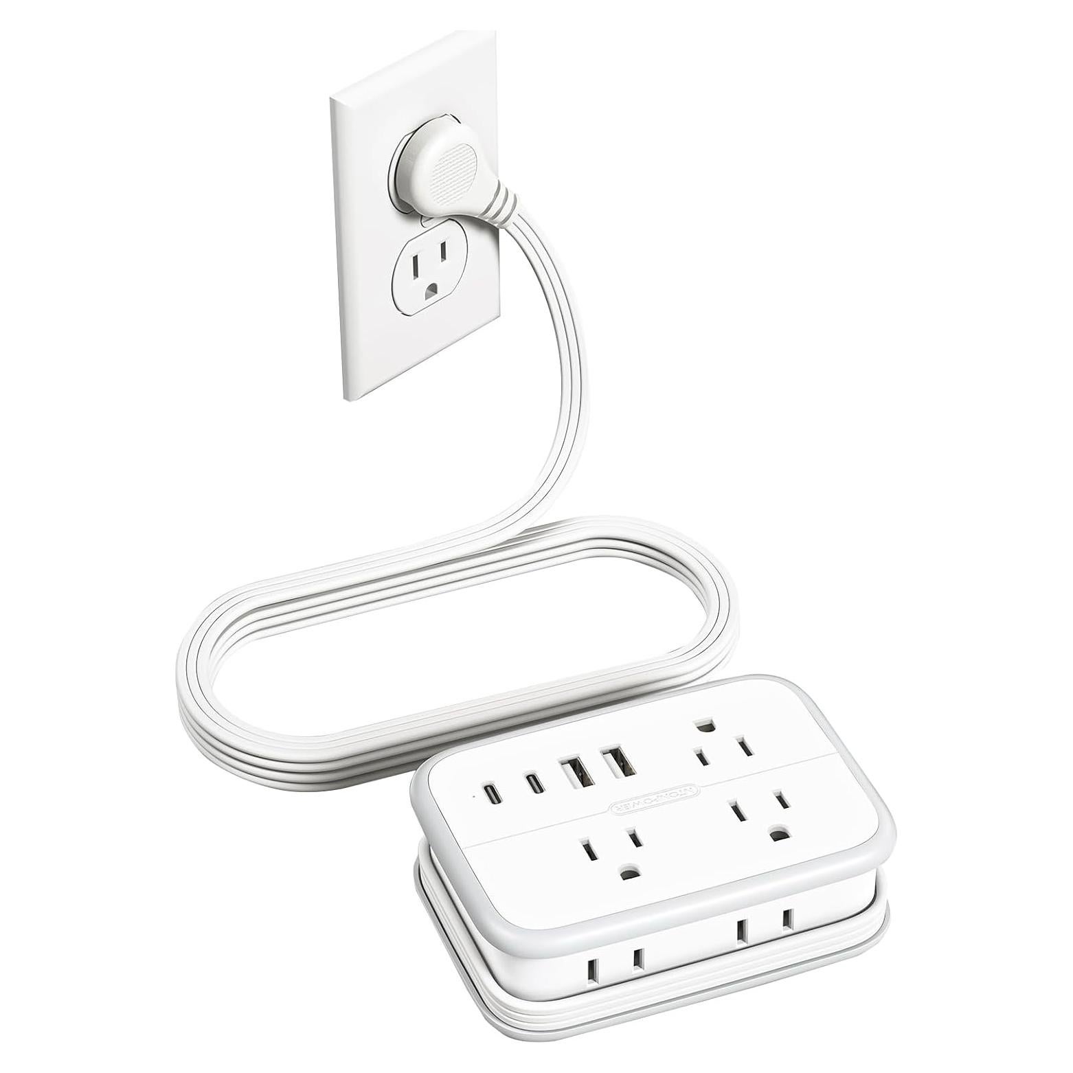 Regleta de Viaje NTONPOWER 6 Salidas 4 USB Carga Rápida