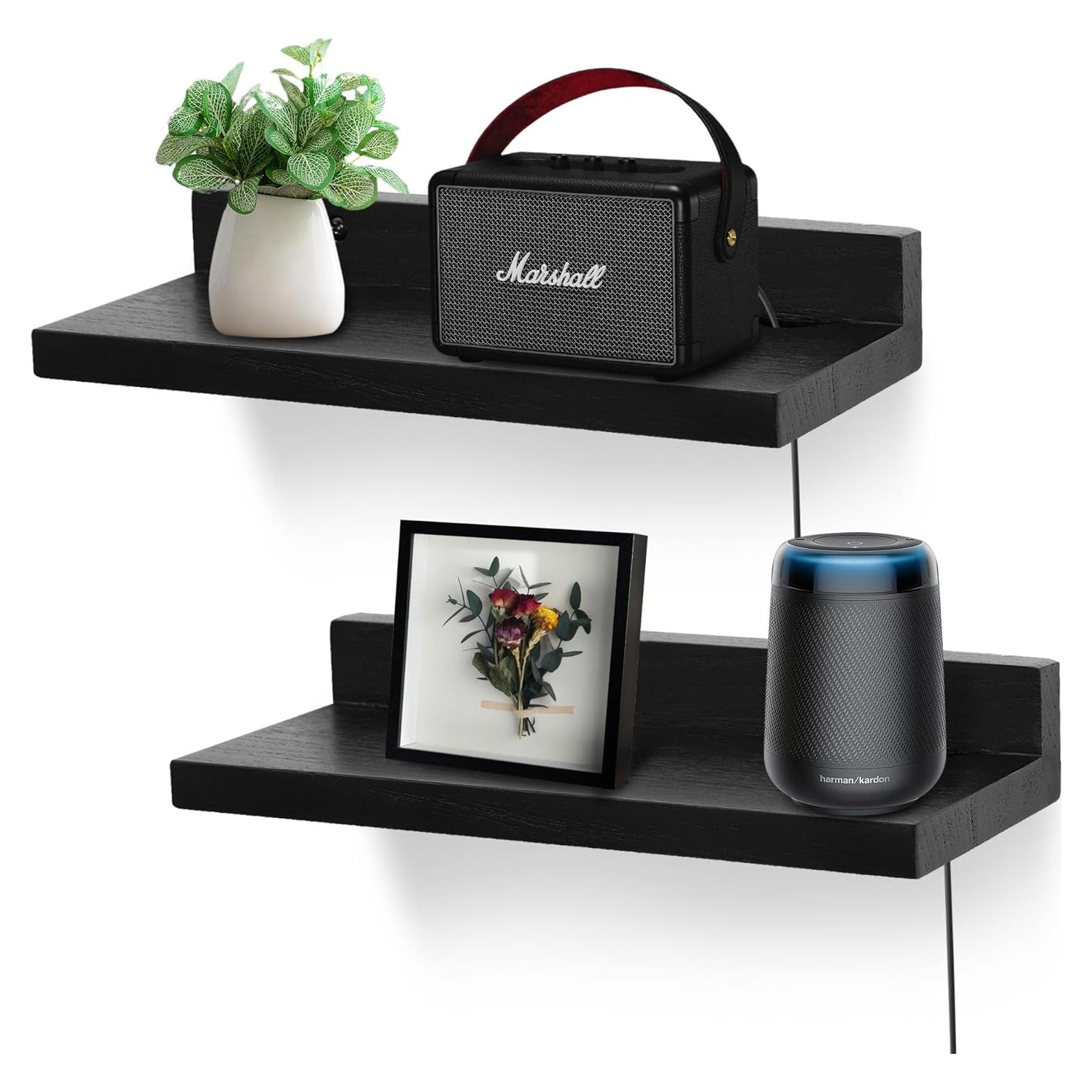 Estante Flotante Pequeño NIUBEST para Pared - 22.86x10.16cm, Negro