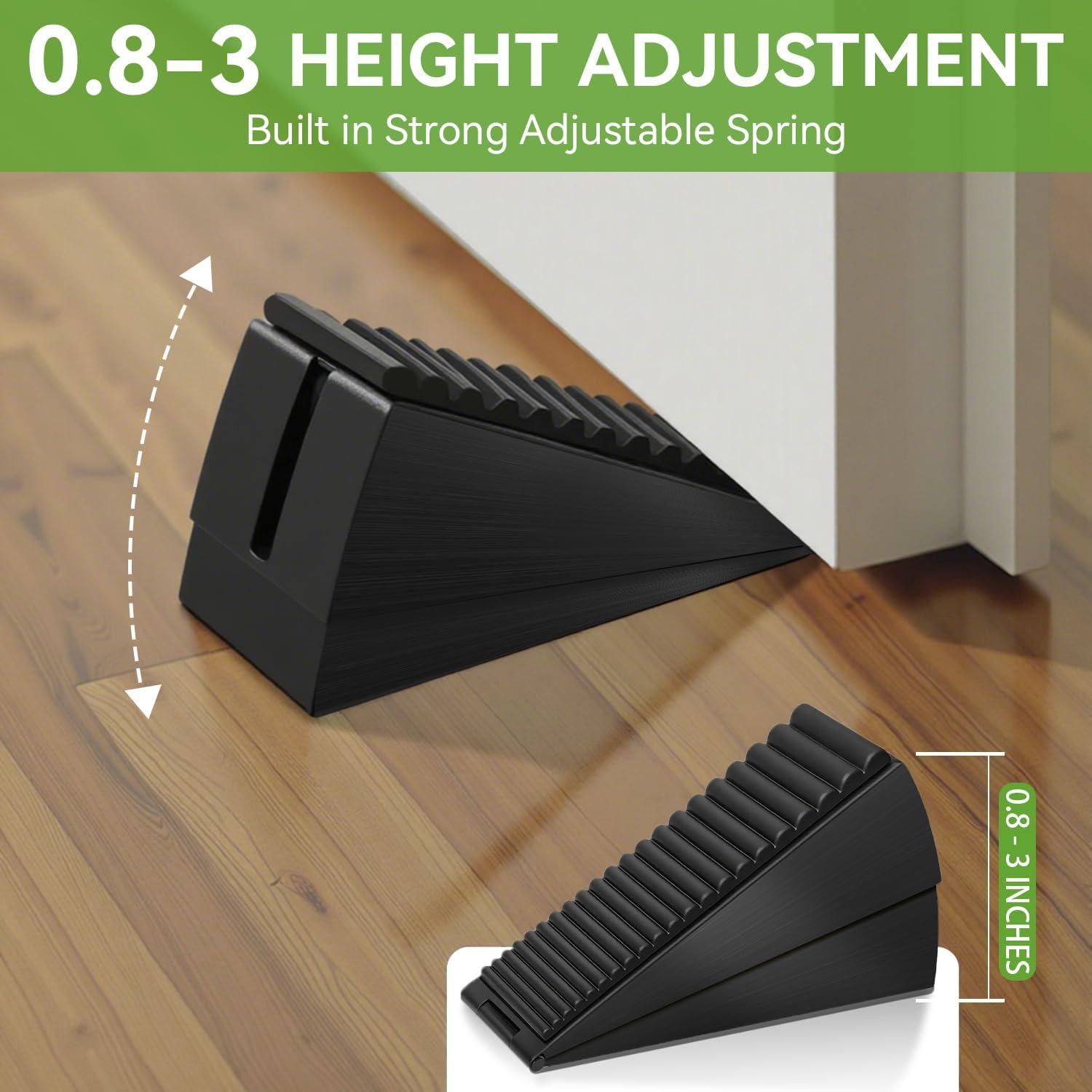 Tope de puerta Boonbery negro ajustable 7.6 cm acero inoxidable