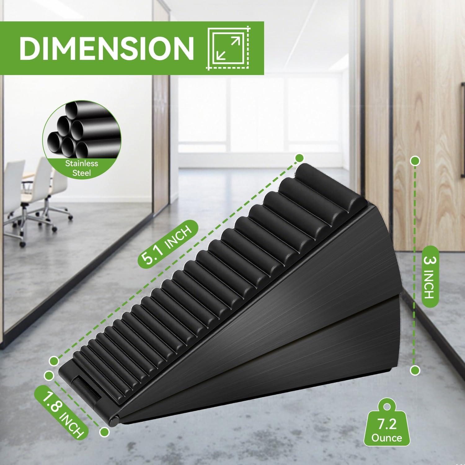 Tope de puerta Boonbery negro ajustable 7.6 cm acero inoxidable