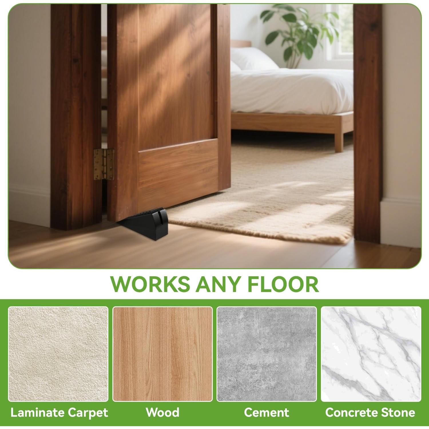 Tope de puerta Boonbery negro ajustable 7.6 cm acero inoxidable