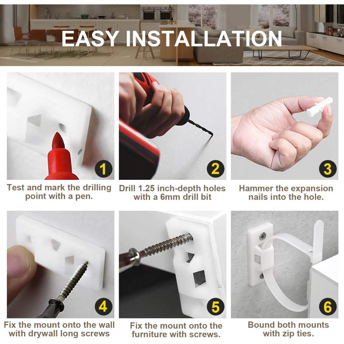 Correas Antivuelco 4our Kiddies - 6 Paquete para Muebles