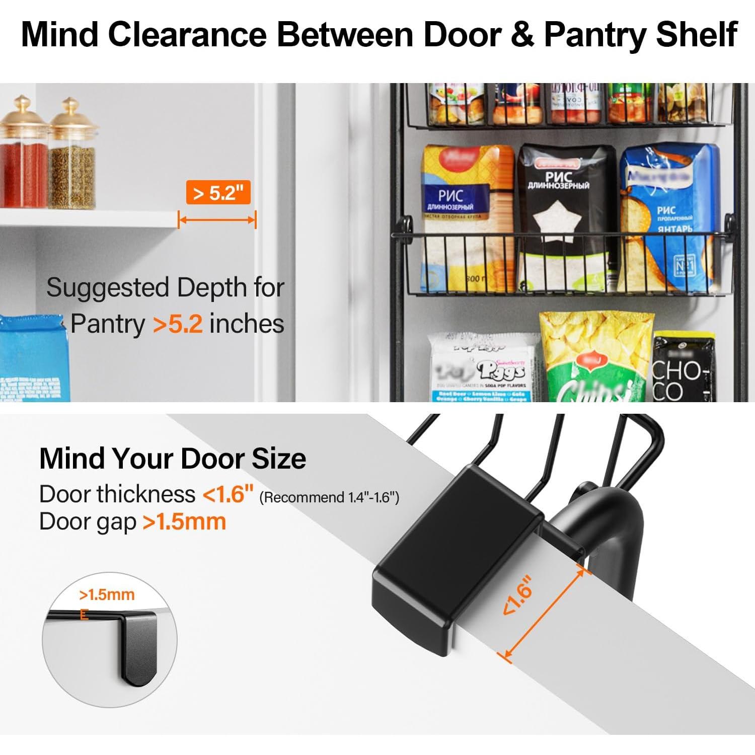 Organizador de Puerta Delamu 8 Niveles Metal Negro 43.2x20.6 cm