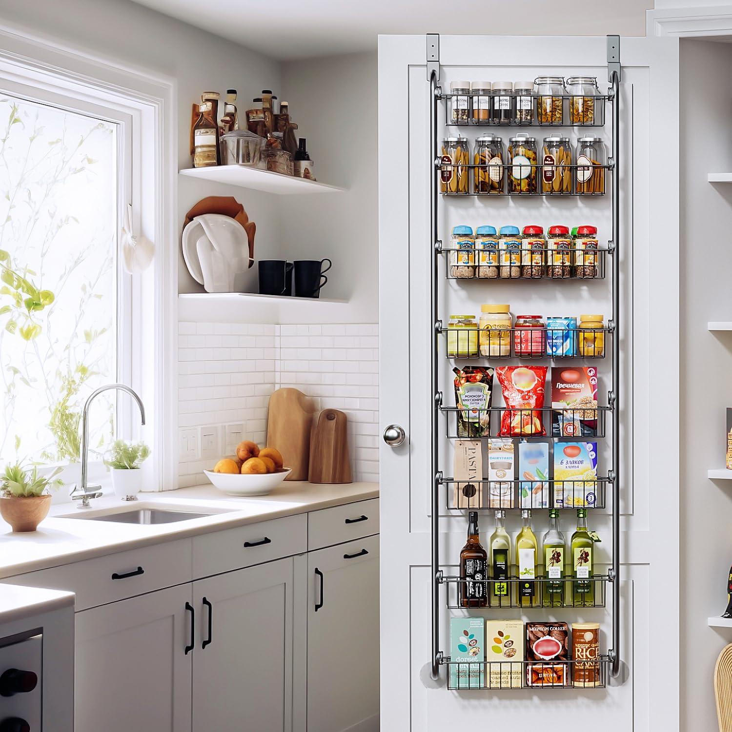 Organizador de Puerta Delamu 8 Niveles Metal Negro 43.2x20.6 cm