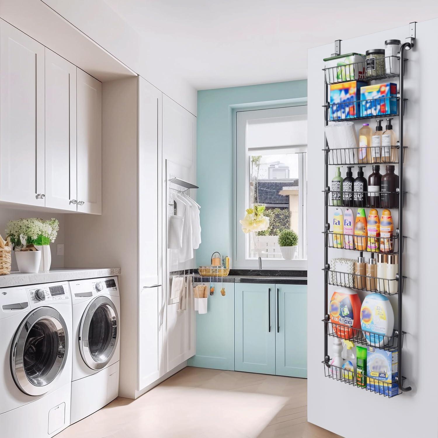 Organizador de Puerta Delamu 8 Niveles Metal Negro 43.2x20.6 cm