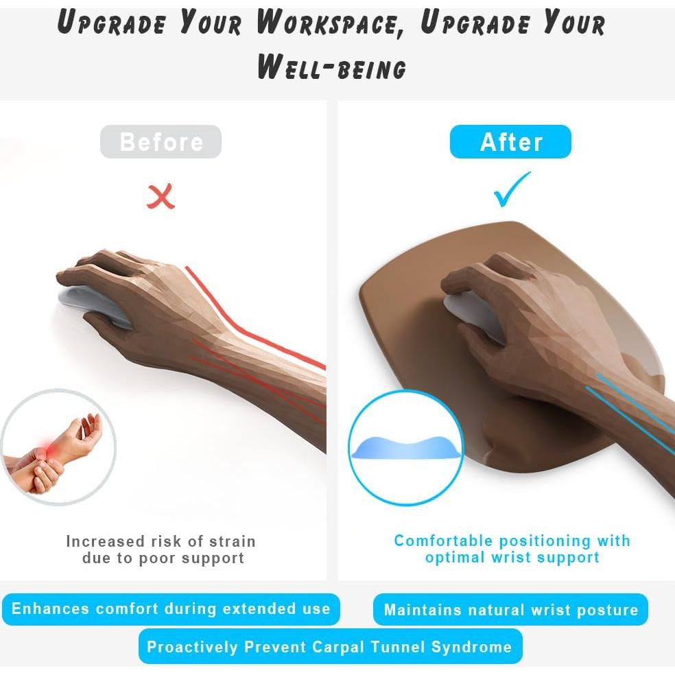 Reposamuñecas Ergonómico DEMON CHEST Gel Negro 26.5x19.1cm