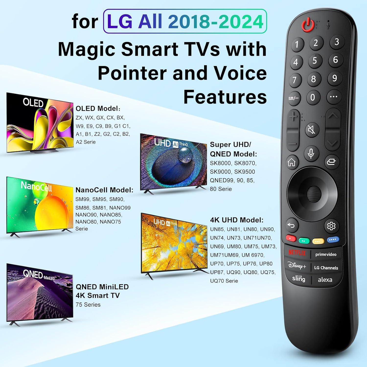 Control Remoto Mágico LG MR23GA para TVs OLED 4K 2018-2024