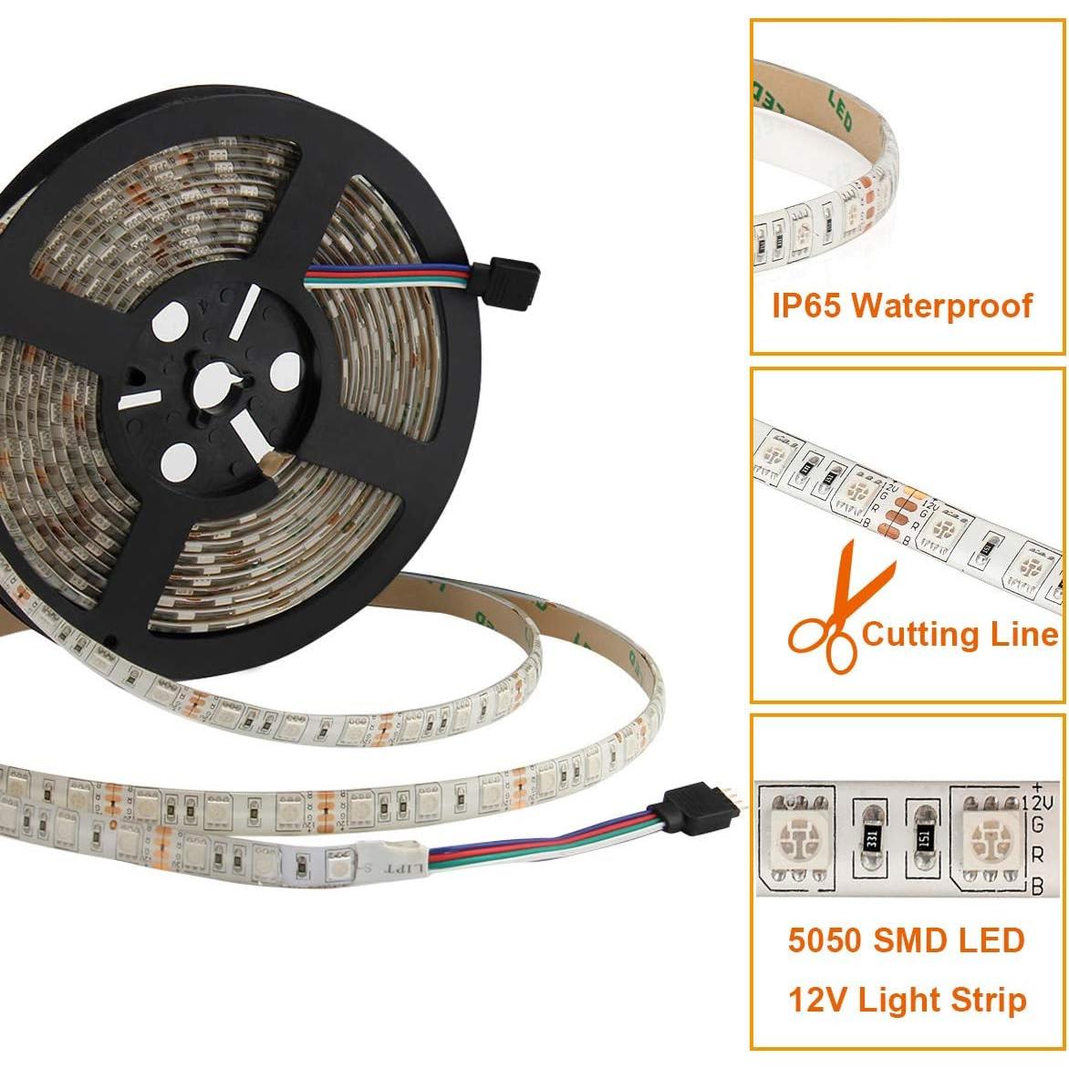 Tira LED 5M SMD 5050 SUPERNIGHT RGB Impermeable con Control Remoto
