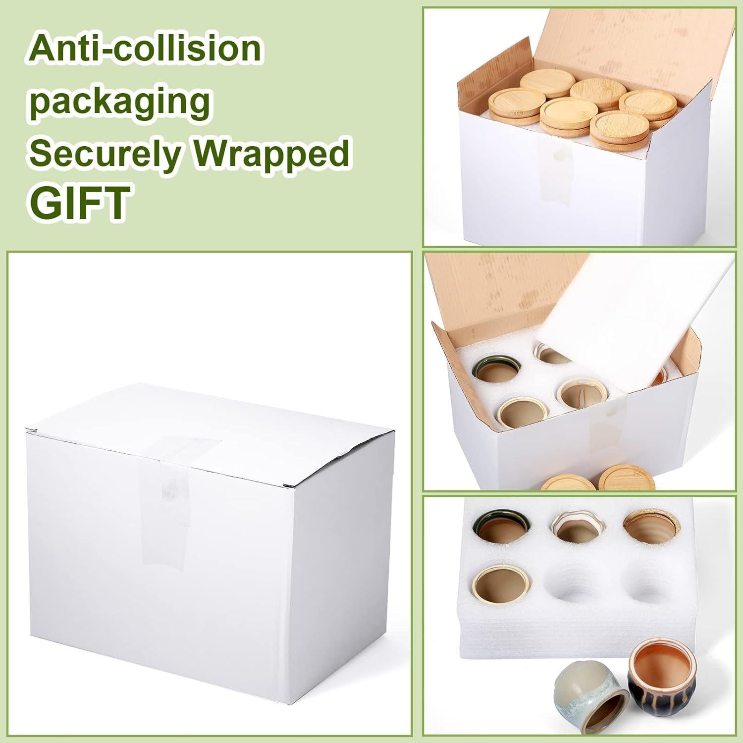 12 Macetas Cerámicas para Suculentas Remerry 2.5" con Drenaje