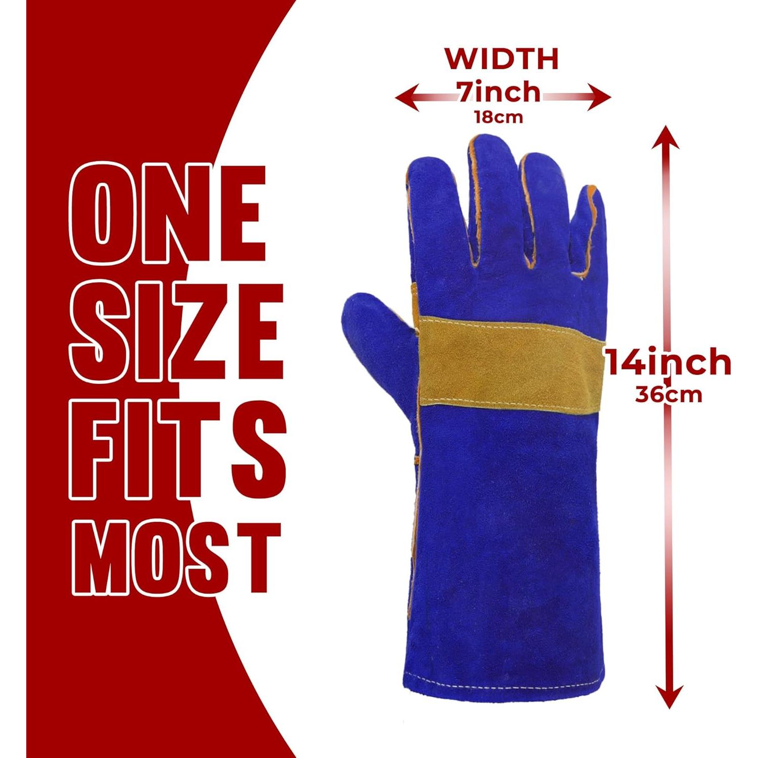 Guantes de Manejo de Animales HANDLANDY - Protección a Prueba de Mordeduras y Espinas - Talla Única 35.56 cm - Azul Real