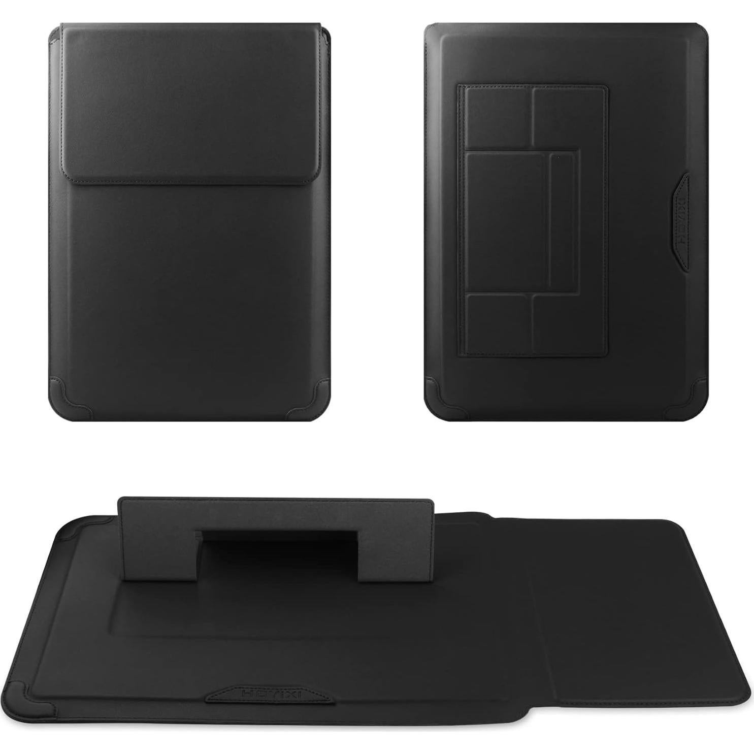 Funda de Laptop 13'' Cuero PU SOMEI con Soporte Ajustable Negro
