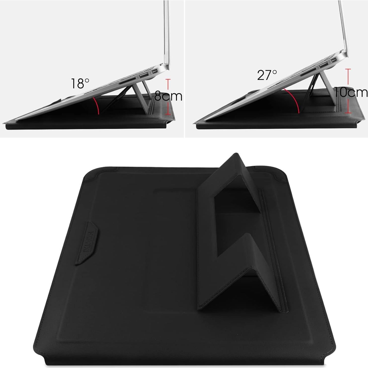 Funda de Laptop 13'' Cuero PU SOMEI con Soporte Ajustable Negro