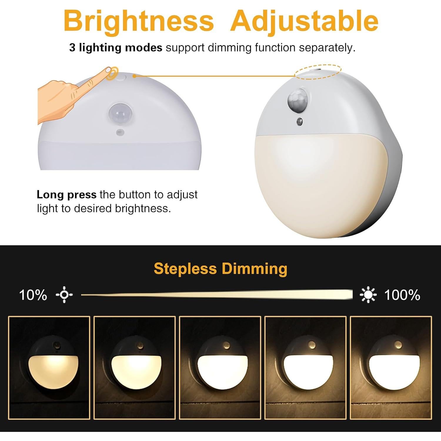 Paquete de 4 luces nocturnas YUNLEX con sensor de movimiento