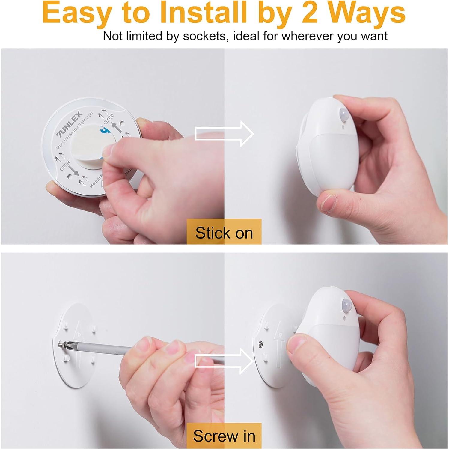 Paquete de 4 luces nocturnas YUNLEX con sensor de movimiento