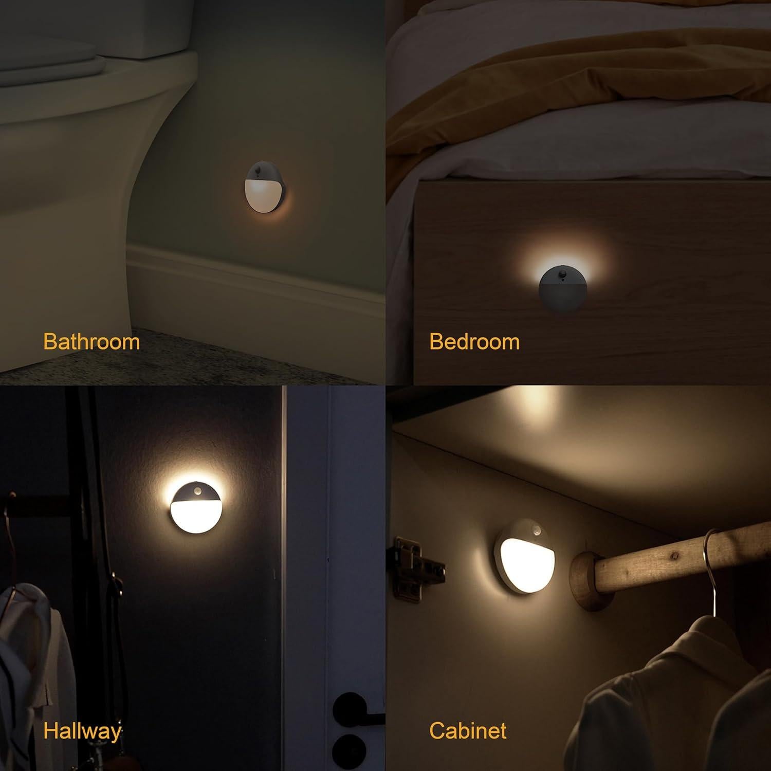 Paquete de 4 luces nocturnas YUNLEX con sensor de movimiento