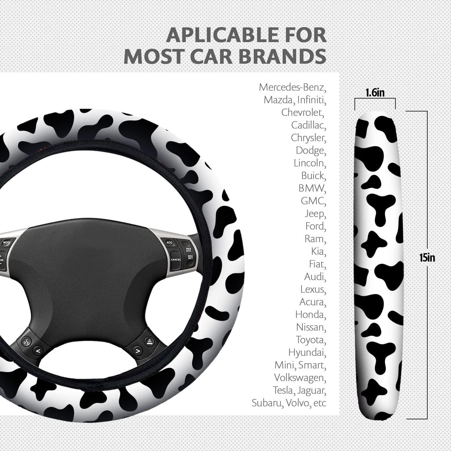 Funda de Volante Zadin Impresión de Vaca Universal 36.8-38.1 cm