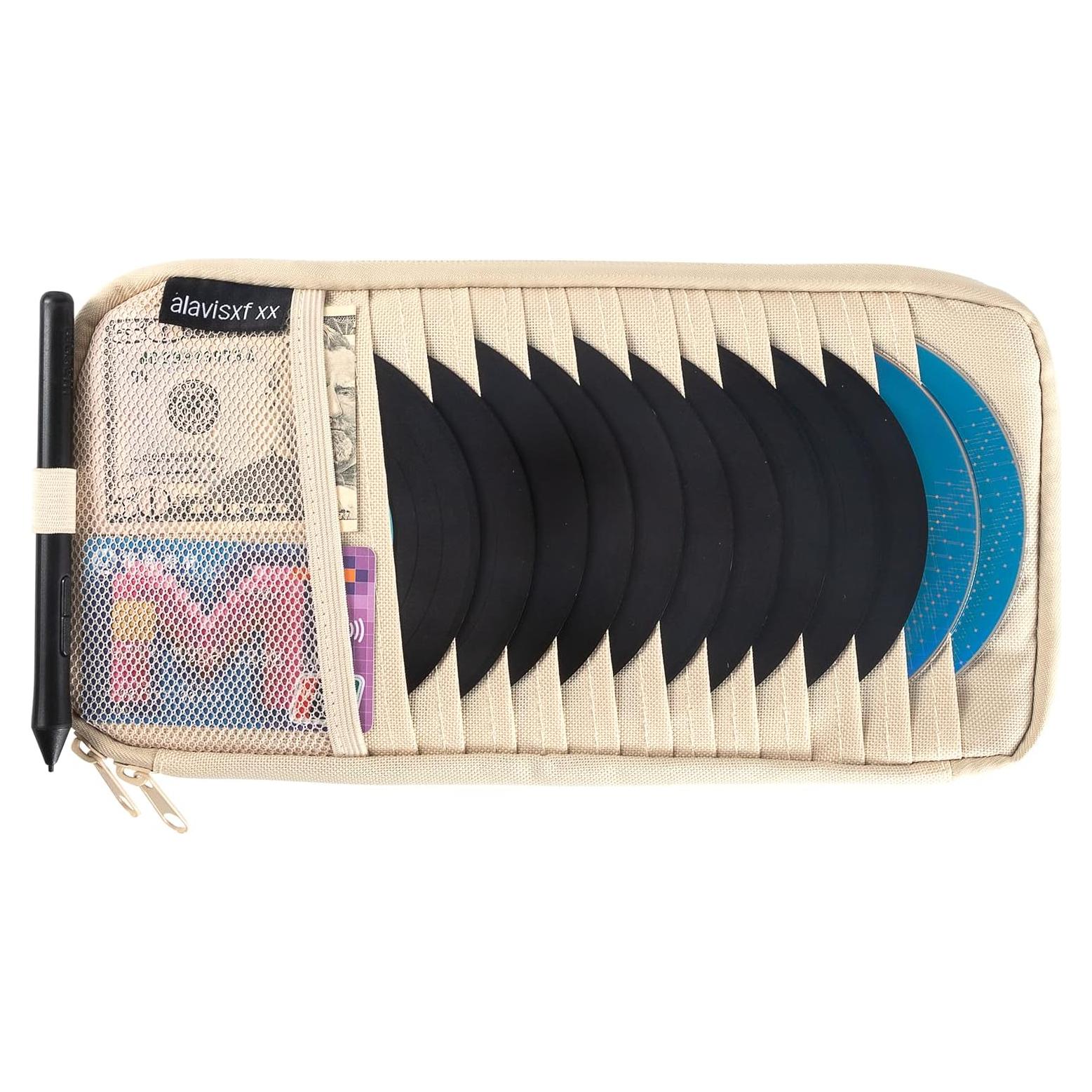 Soporte de CD para coche alavisxf xx con 12 fundas y bolsillo