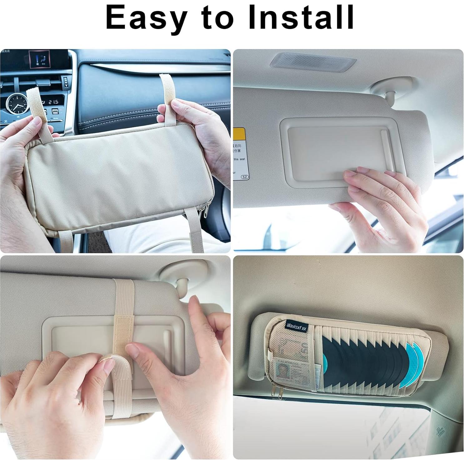 Soporte de CD para coche alavisxf xx con 12 fundas y bolsillo