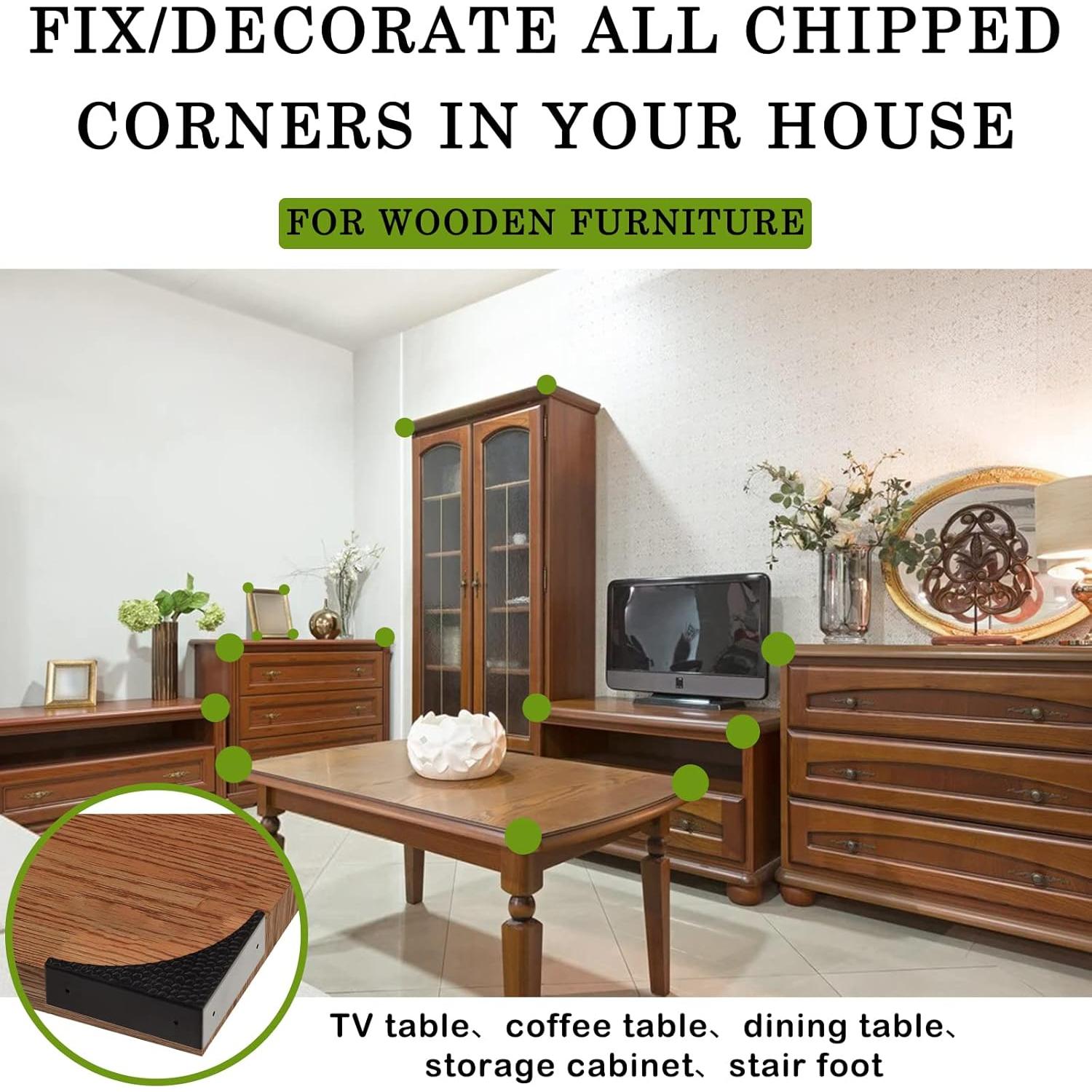 Protectores de Esquinas de Metal Negro Foxwake - 4 Pcs 6.5 cm