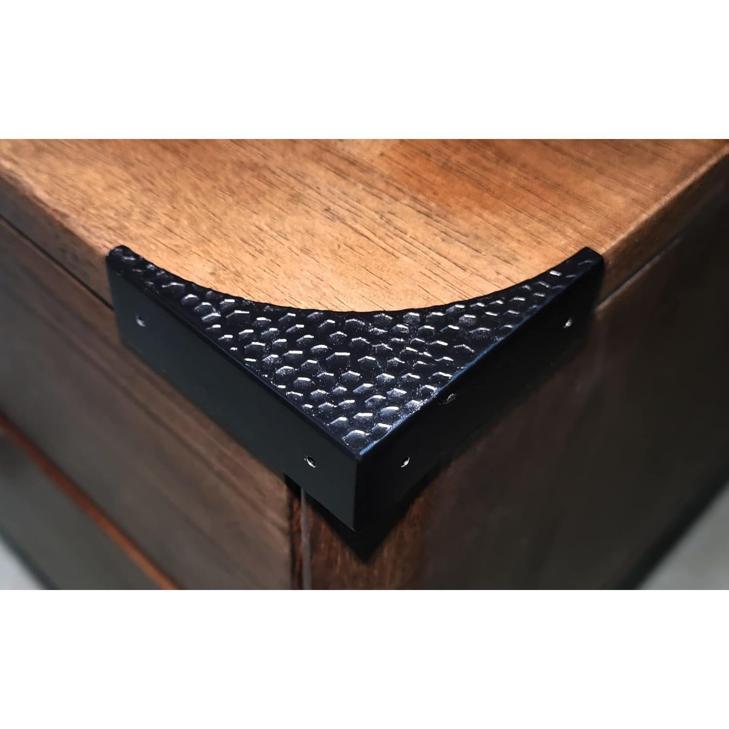 Protectores de Esquinas de Metal Negro Foxwake - 4 Pcs 6.5 cm