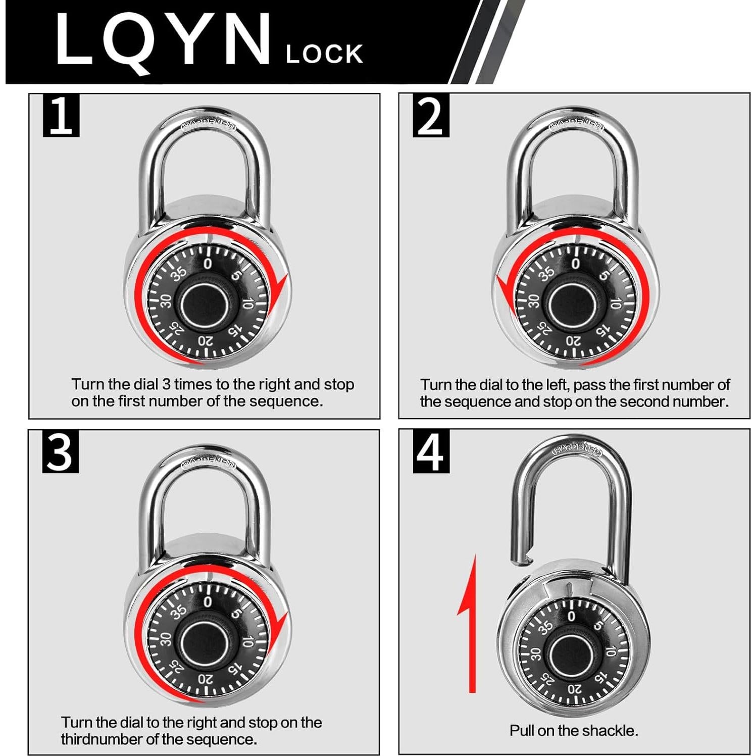 Candado de Combinación LQYN 50mm Paquete de 60 Unidades