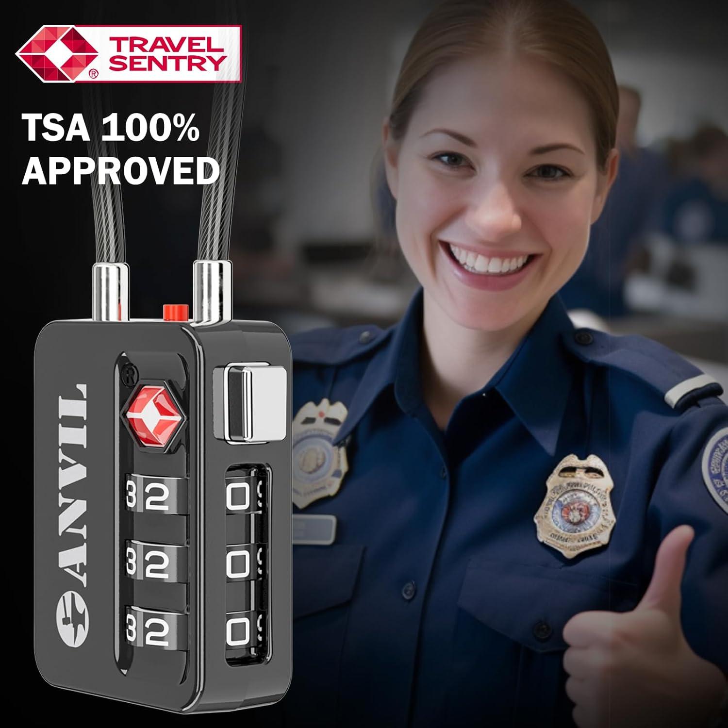 Candados TSA ANVIL de Combinación para Equipaje - 2 Unidades