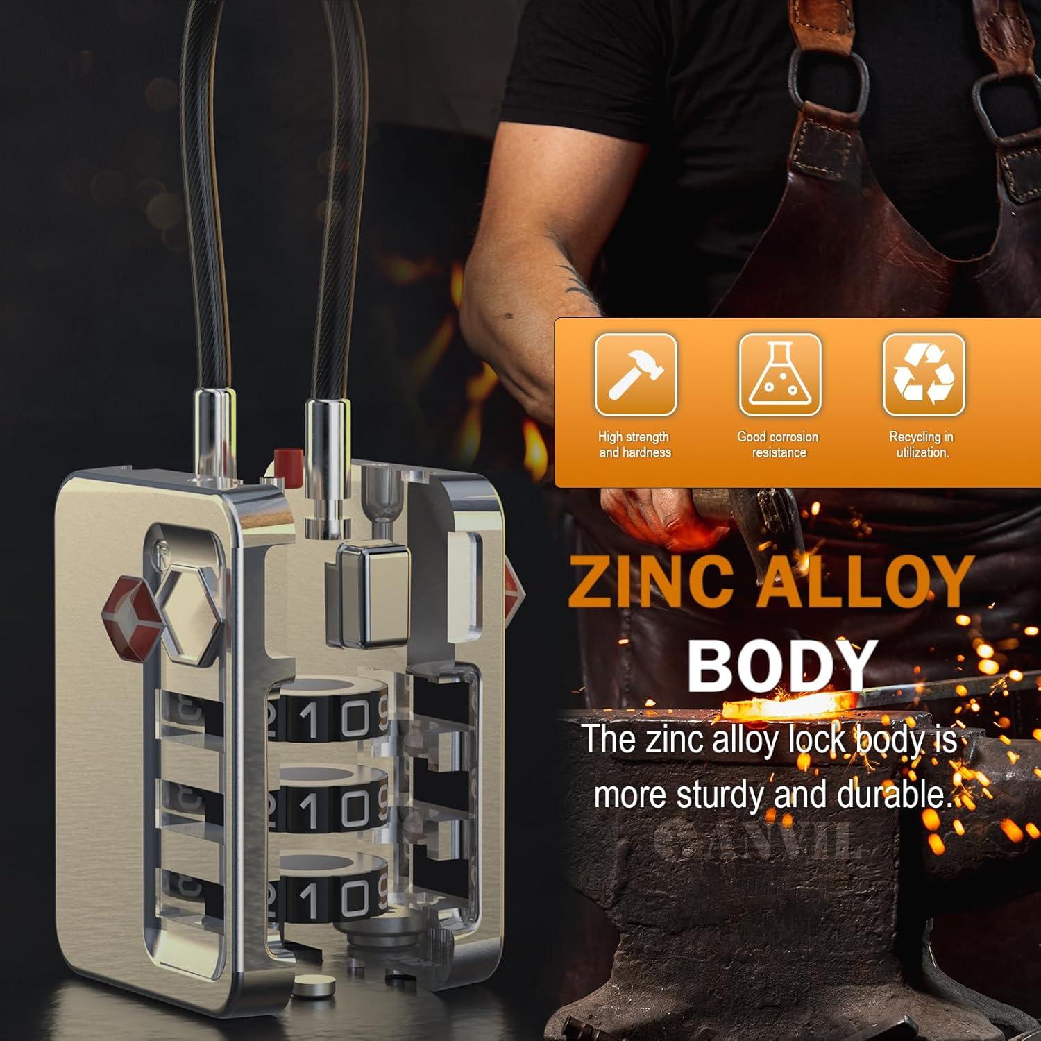 Candados TSA ANVIL de Combinación para Equipaje - 2 Unidades