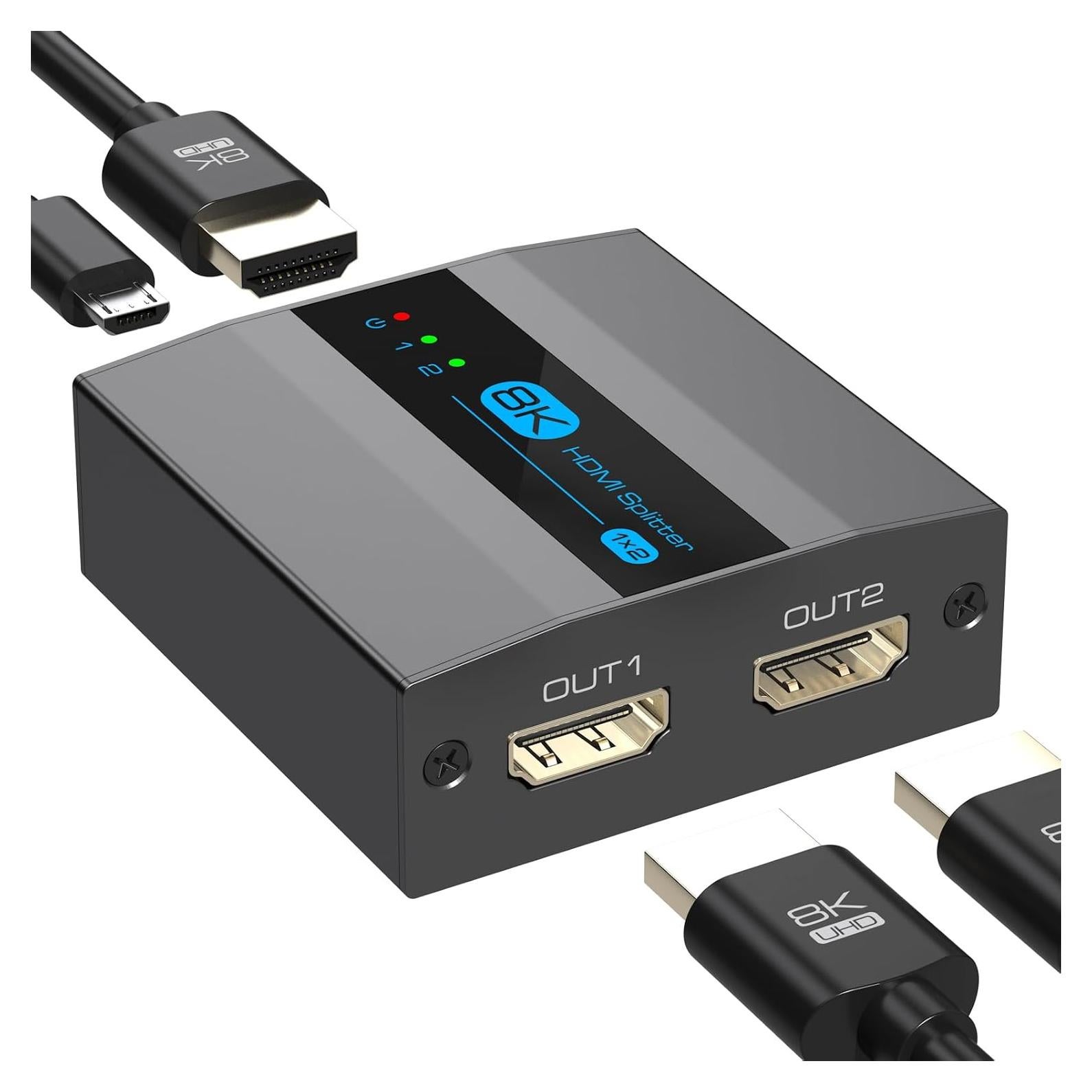 Divisor HDMI 1 en 2 FQuanmap 8K 60Hz EDID HDCP 2.3