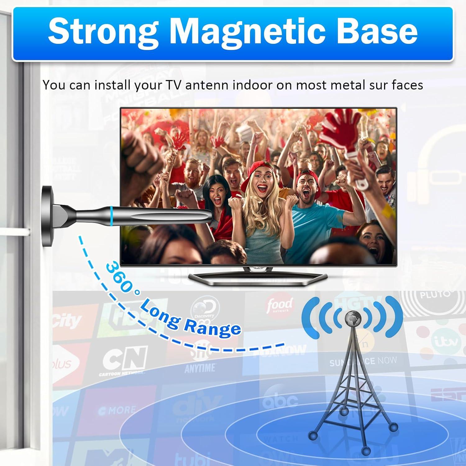 Antena de TV Digital Interior DGUPSP 360° HDTV 1080P 4K