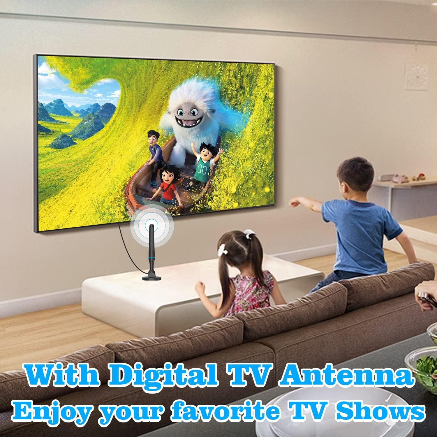 Antena de TV Digital Interior DGUPSP 360° HDTV 1080P 4K