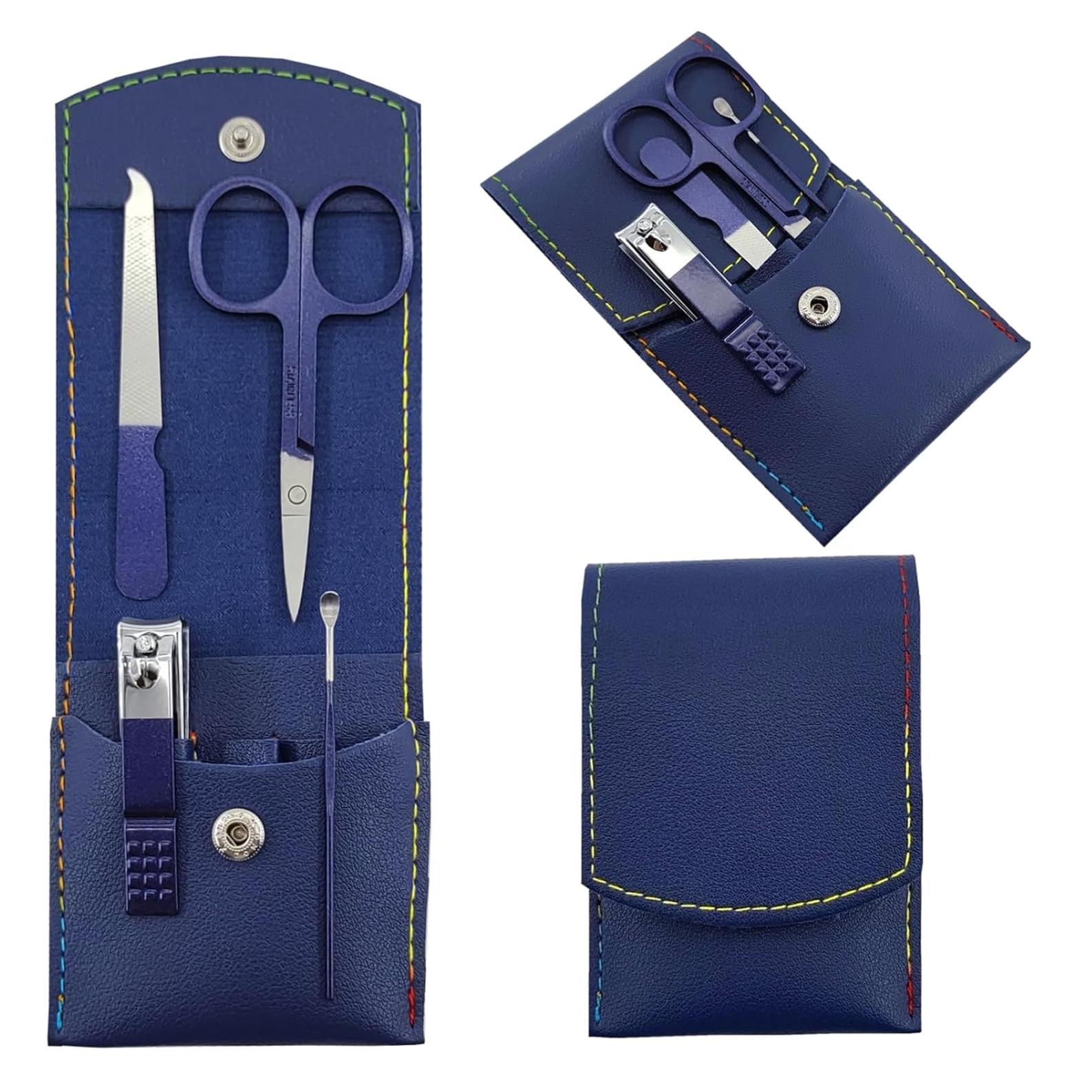 Juego de Manicura 4 Piezas SHICEN Acero Inoxidable Azul