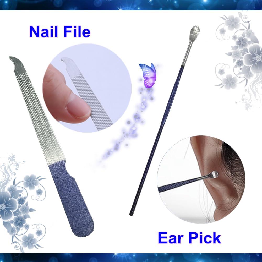 Juego de Manicura 4 Piezas SHICEN Acero Inoxidable Azul