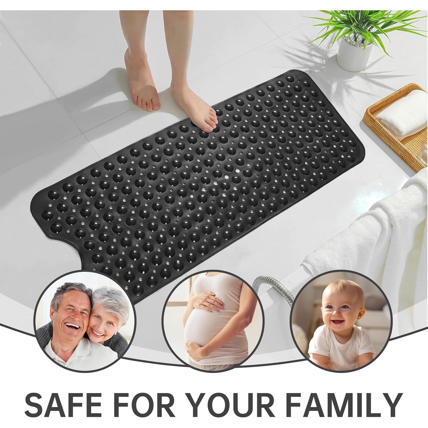 Alfombrilla de Baño Antideslizante TreeBud 99x41cm Negra