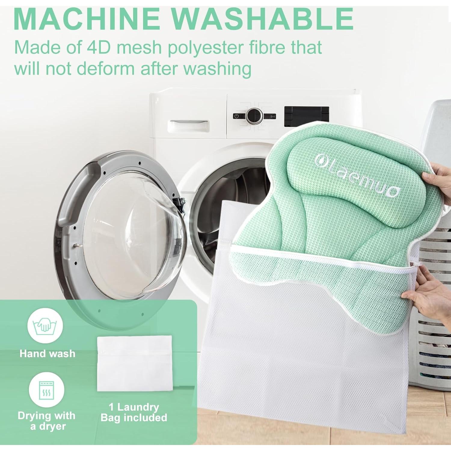 Almohada de Baño Olaemuo Verde Claro con Ventosas y Malla 4D