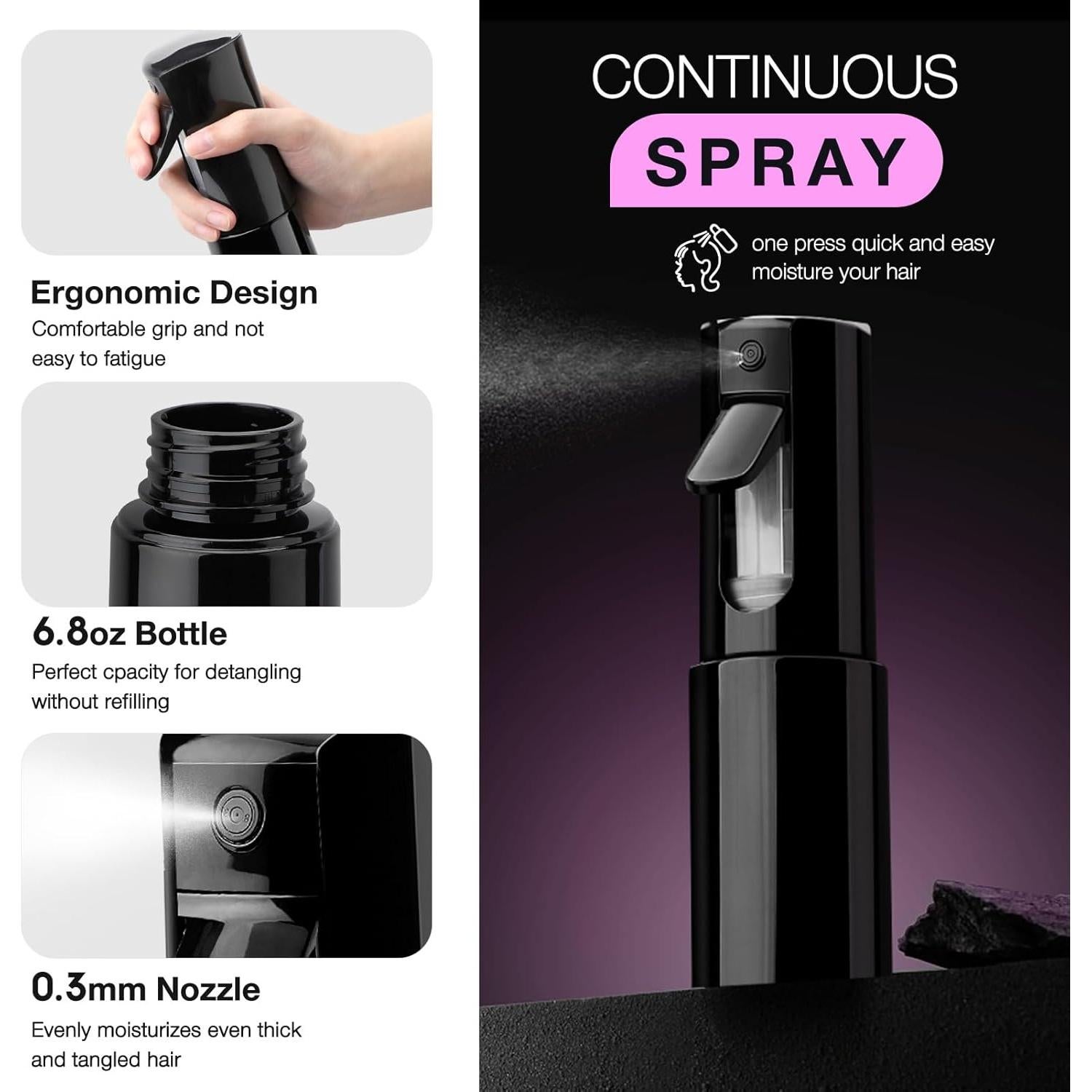 Conjunto de Cepillos Desenredantes Hommtina 3 PCS con Spray