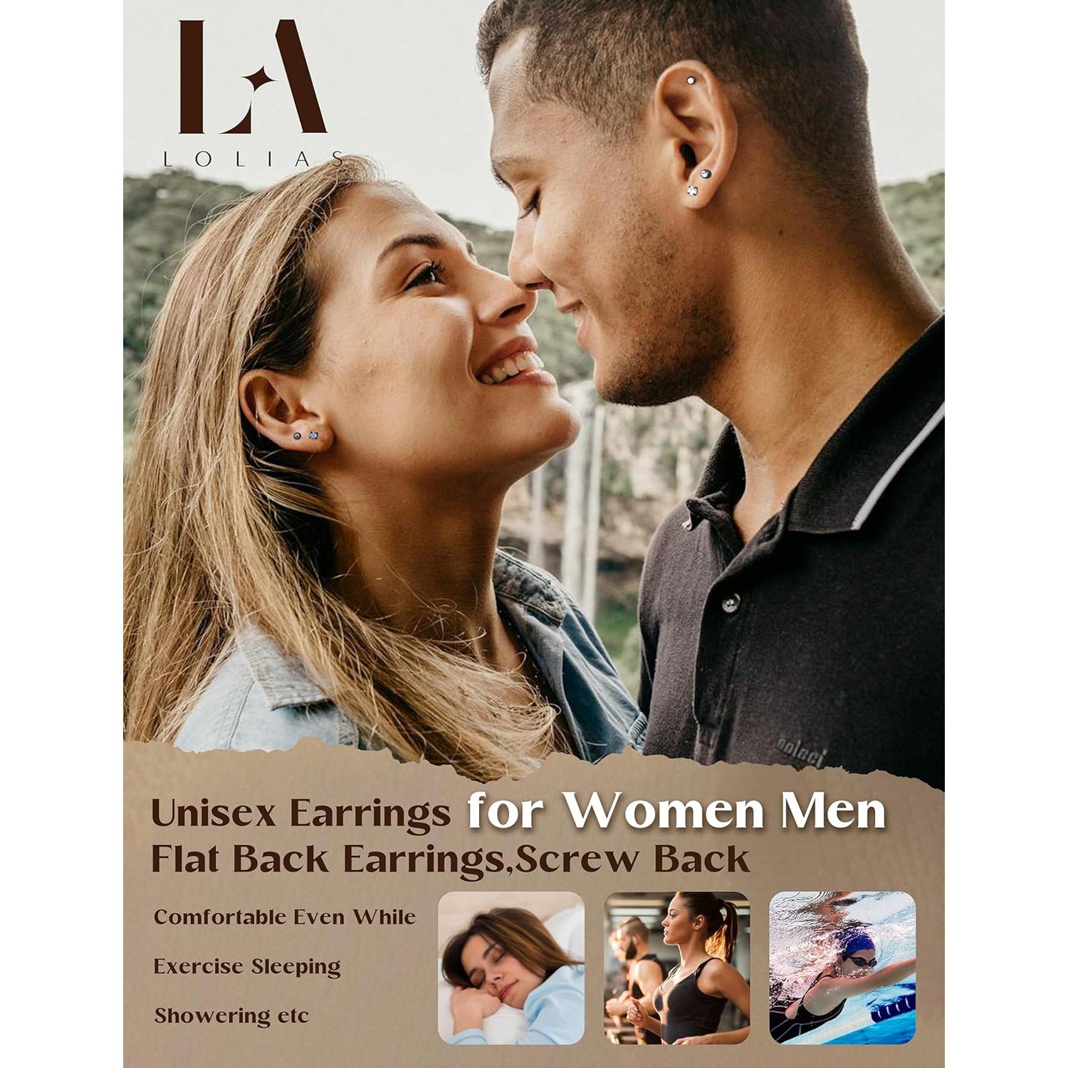 Pendientes Hipoalergénicos LOLIAS Acero Quirúrgico 20G Negros