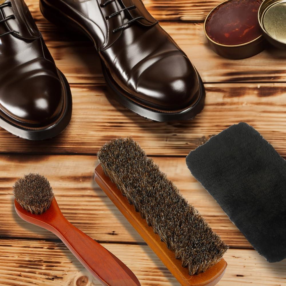 Cepillo para zapatos Zanzike 3 piezas crin de caballo y paño