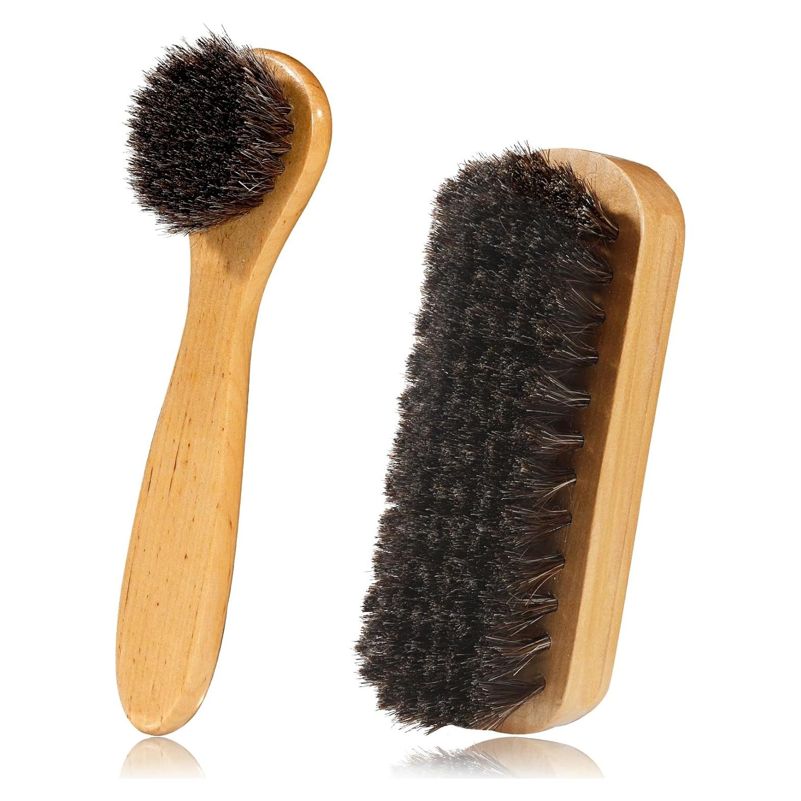 Cepillo para zapatos Zanzike 2 piezas pelo de caballo