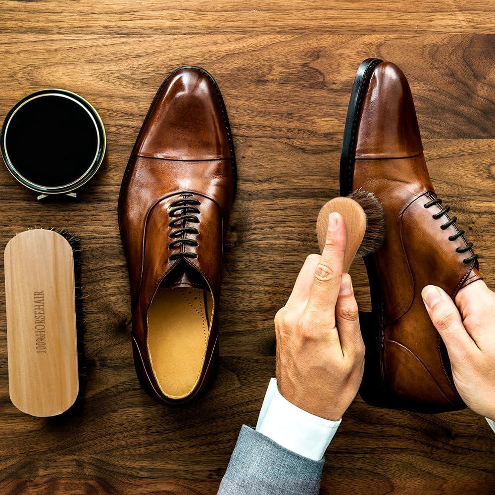 Cepillo para zapatos Zanzike 2 piezas pelo de caballo