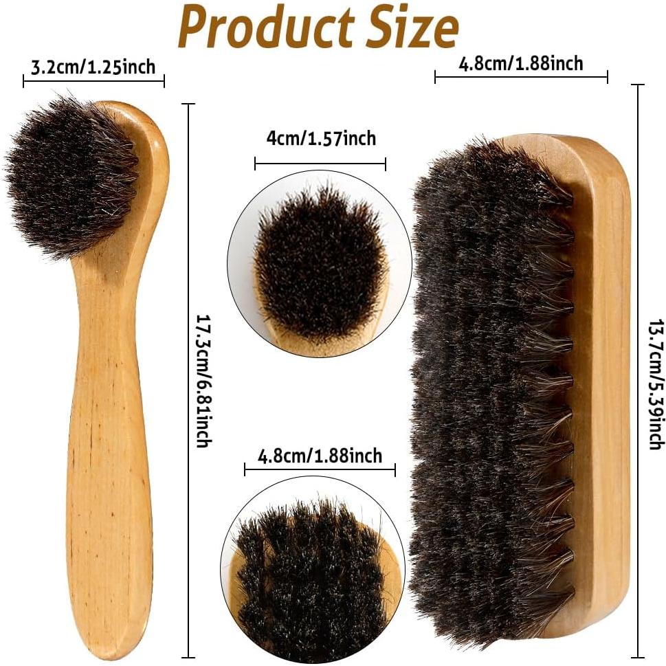 Cepillo para zapatos Zanzike 2 piezas pelo de caballo