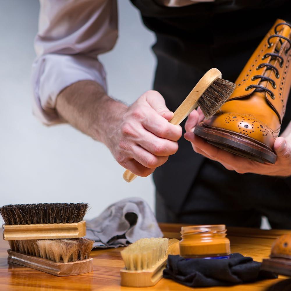 Cepillo para zapatos Zanzike 2 piezas pelo de caballo