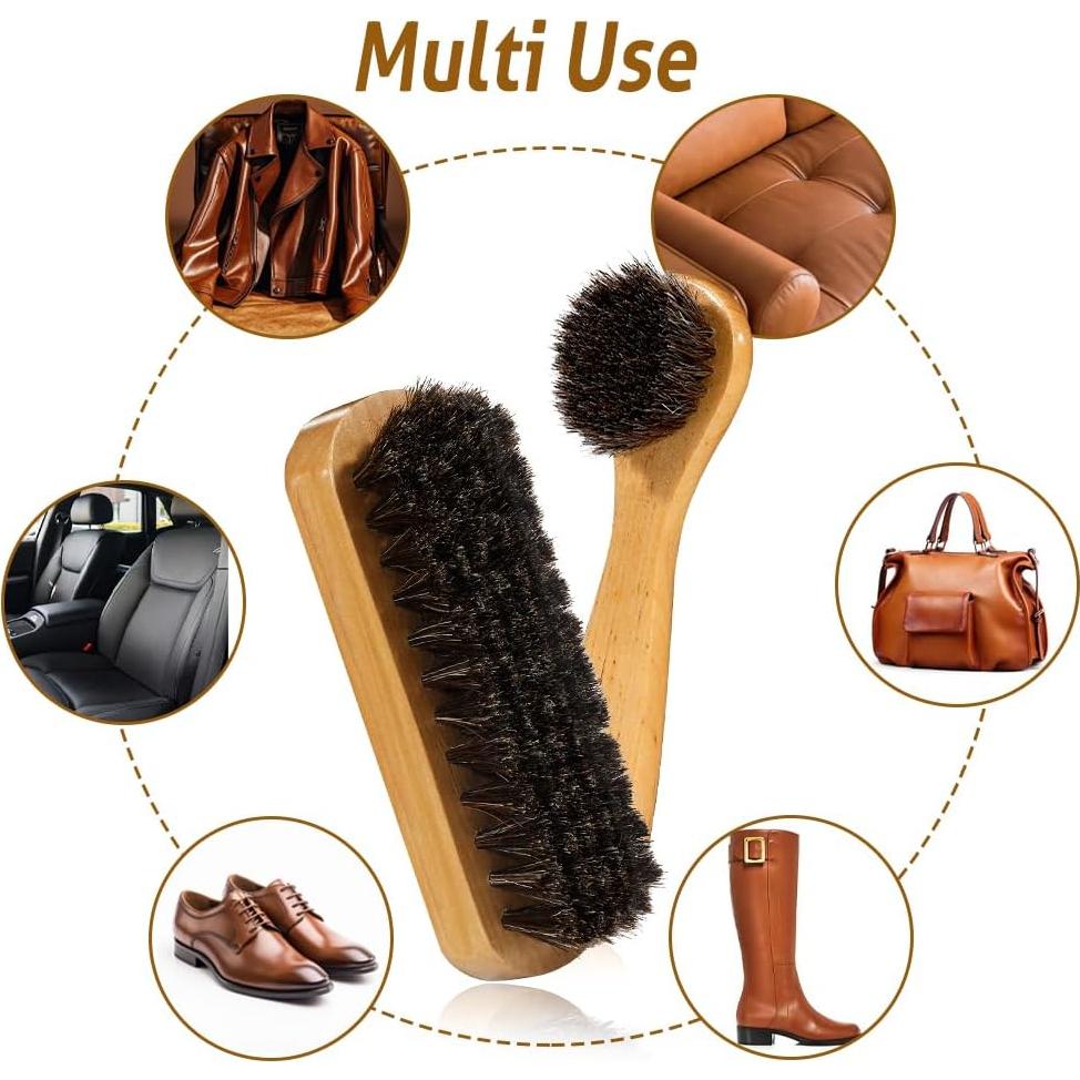 Cepillo para zapatos Zanzike 2 piezas pelo de caballo