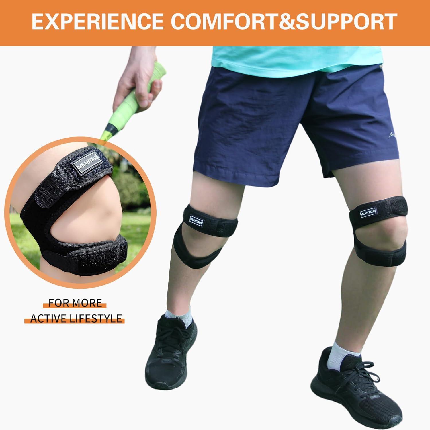 Correa de rodilla dual ajustable Meantaus M negra para correr
