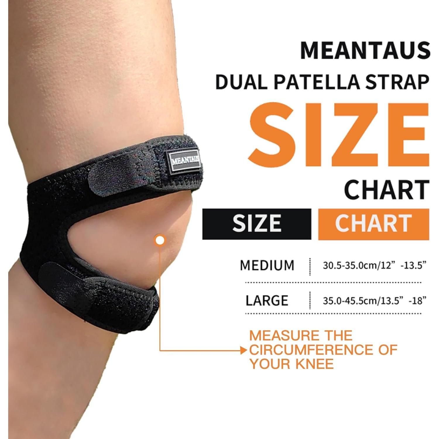 Correa de rodilla dual ajustable Meantaus M negra para correr