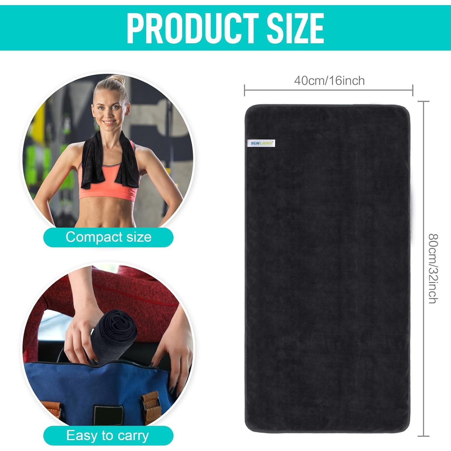 Toallas de Microfibra SINLAND Paquete de 3 para Gimnasio 40x81 cm