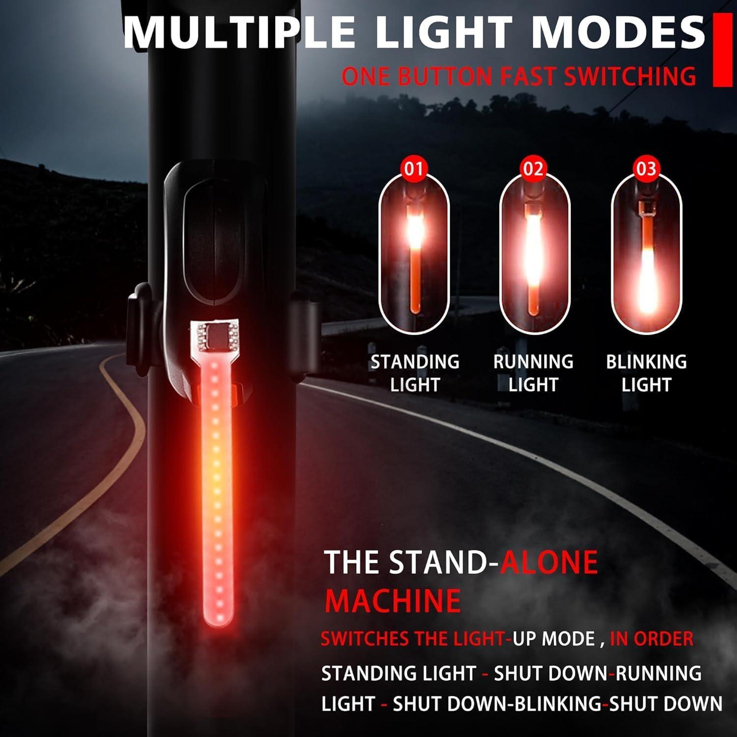 Luz Trasera LED CTHDZSW para Bicicleta, Recargable USB, Impermeable