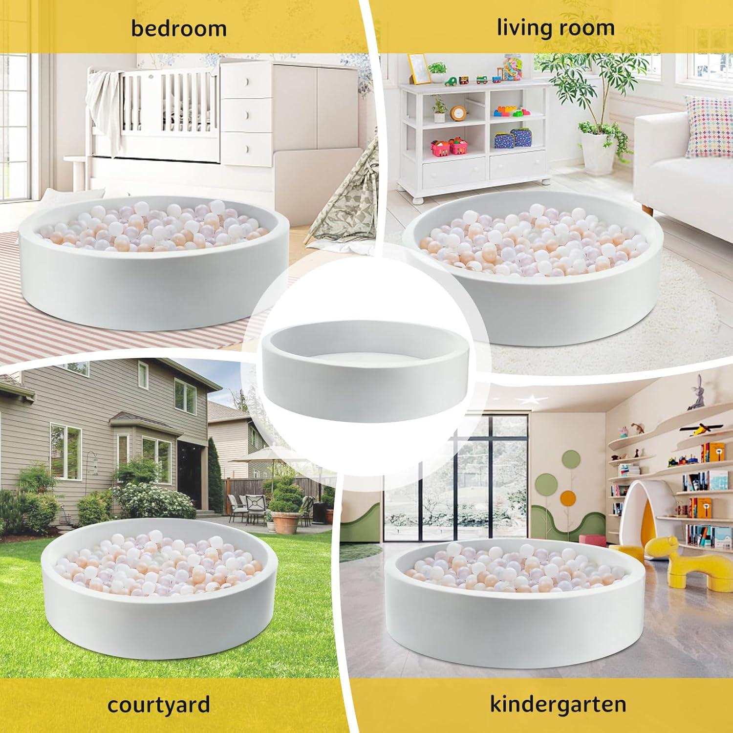 Piscina de Pelotas para Niños Miereirl 120cm Gris - Sin Pelotas