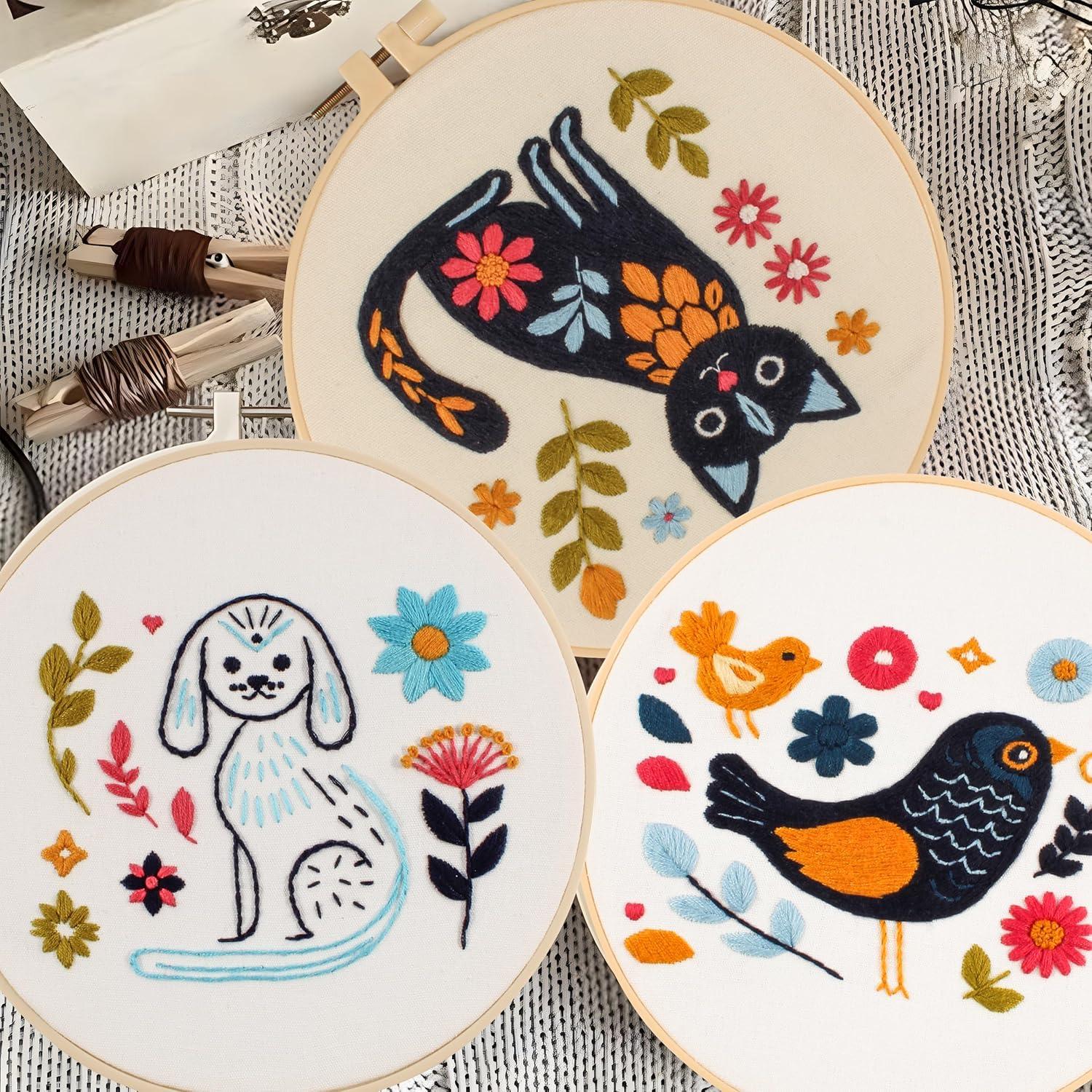 Kit de Bordado para Principiantes Maydear con Aro y Patrones