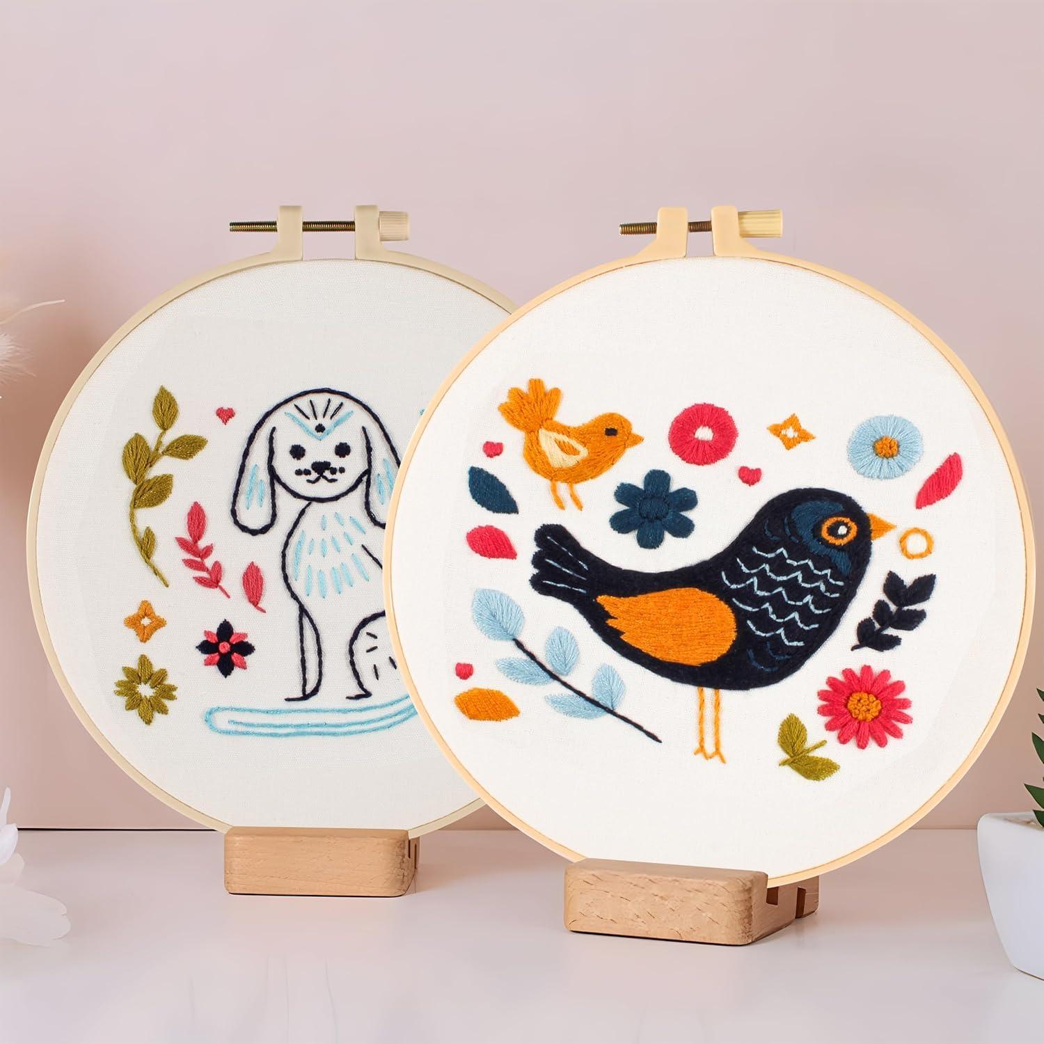 Kit de Bordado para Principiantes Maydear con Aro y Patrones